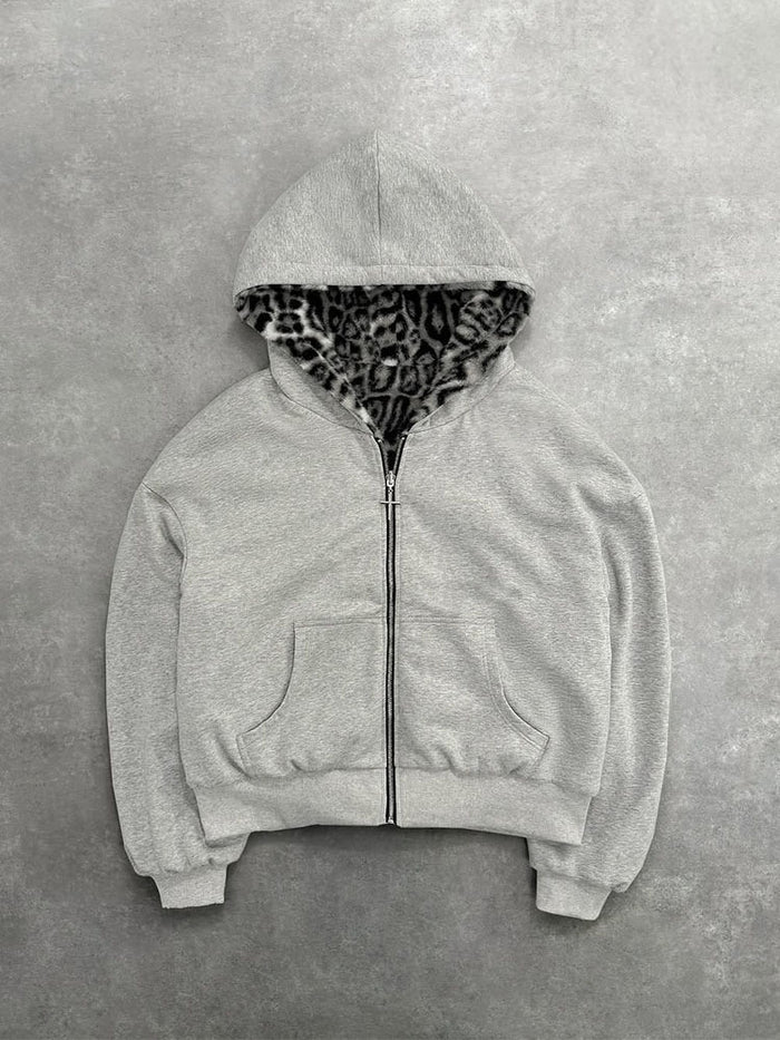 AUVRIC STUDIOS™ Leopard Print Zip Hoodie