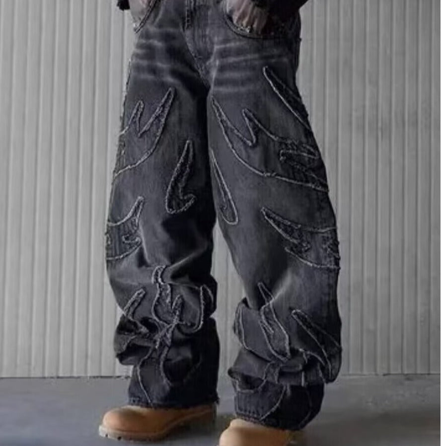 AUVRIC STUDIOS™ Bat Embroidery Loose Jeans