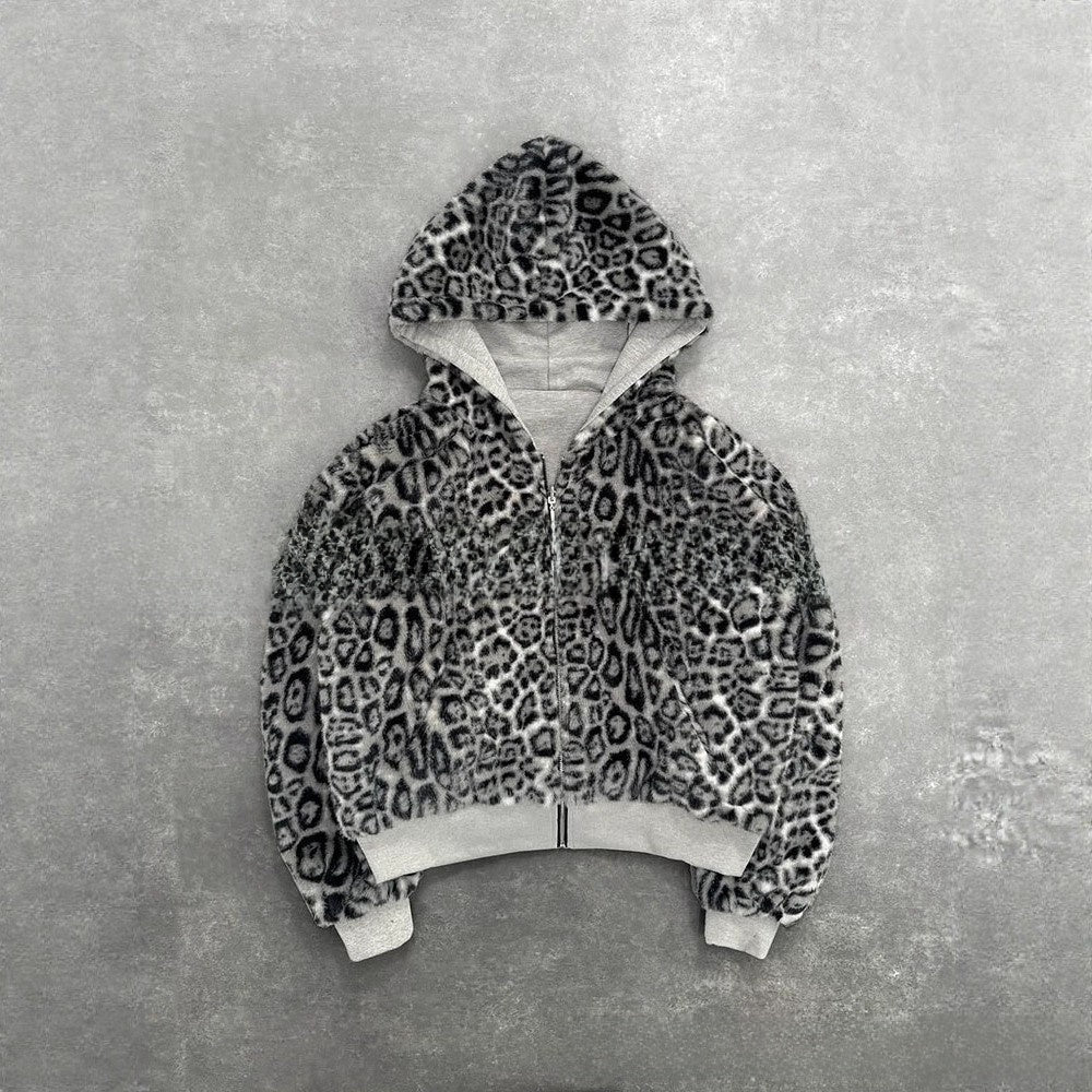 AUVRIC STUDIOS™ Leopard Print Zip Hoodie