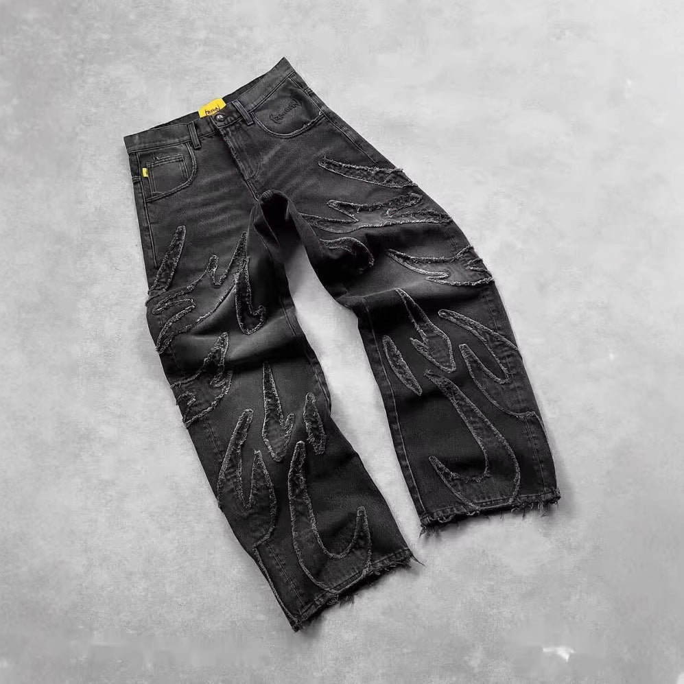 AUVRIC STUDIOS™ Bat Embroidery Loose Jeans