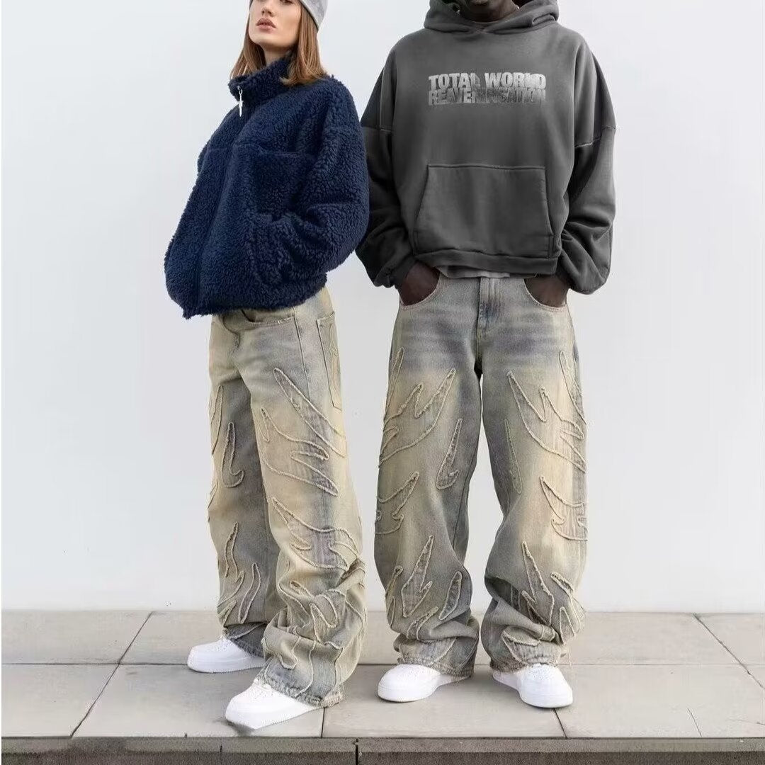 AUVRIC STUDIOS™ Bat Embroidery Loose Jeans