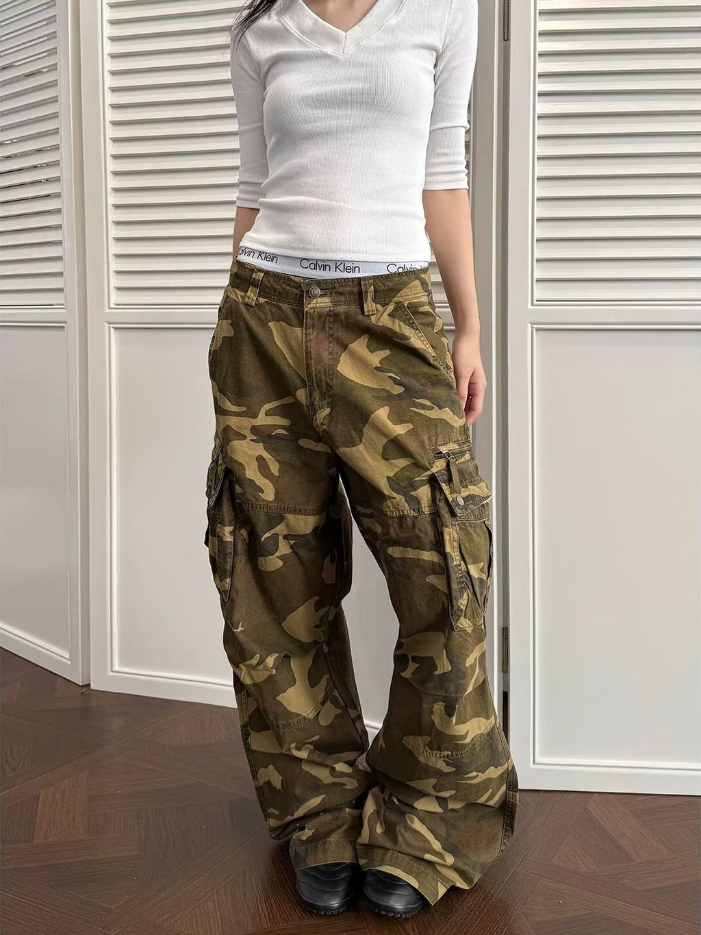 Men's Vintage Camo Print Straight Leg Casual Pants