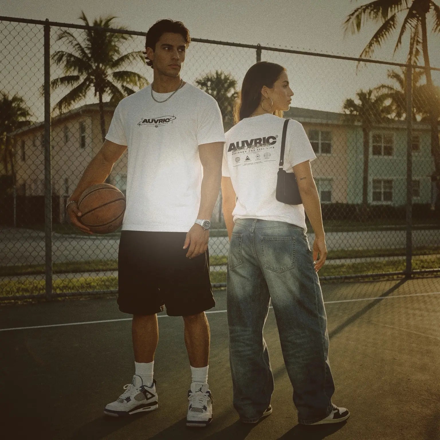 AUVRIC Studios campaign on a basketball court